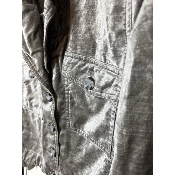 Cabi Sunday Topper Velvet Cropped Blazer Layering Jacket Womens Small Grey Brown - Picture 2 of 8